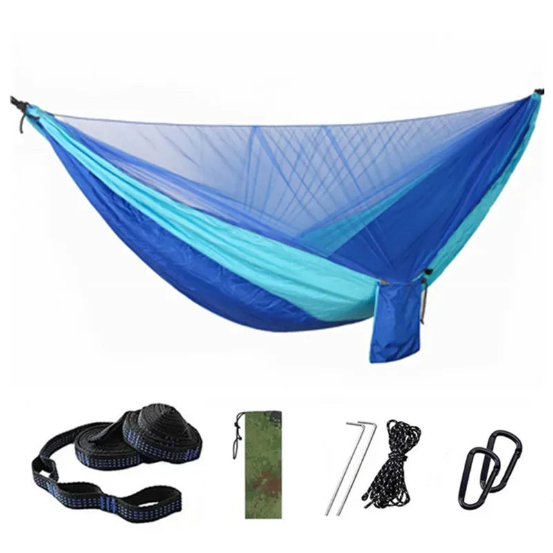 Double Travel Camping Hammock with Mosquito Net,Backpacking Portable