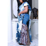 Plus Size Blue Daily Denim Tie Dye With