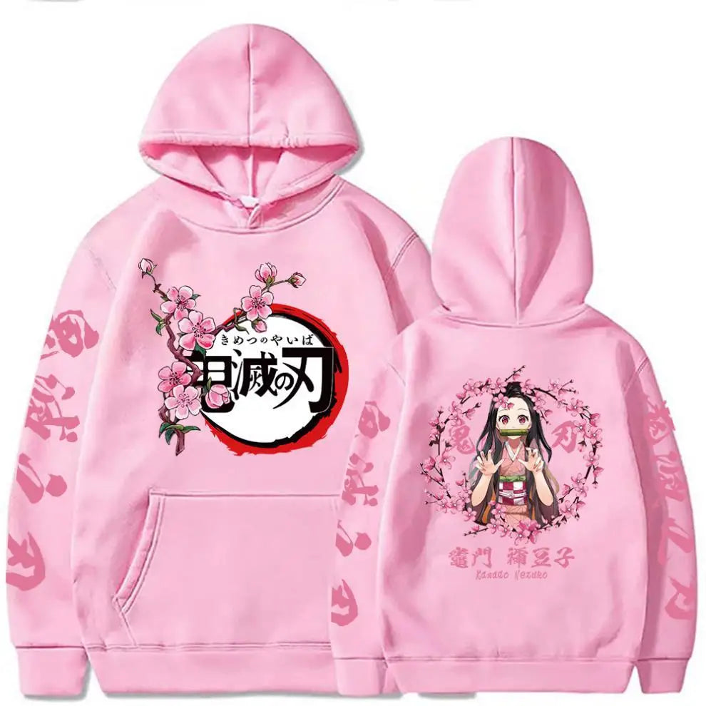 Popular Anime Print Hoodies Demon Slayer Blade Warm