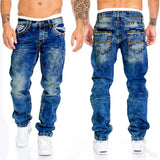 Straight Jeans Man Vintage Wash Denim pants Spring