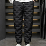 Elastic Waist Men Thickened Cotton Pants Men's Winter