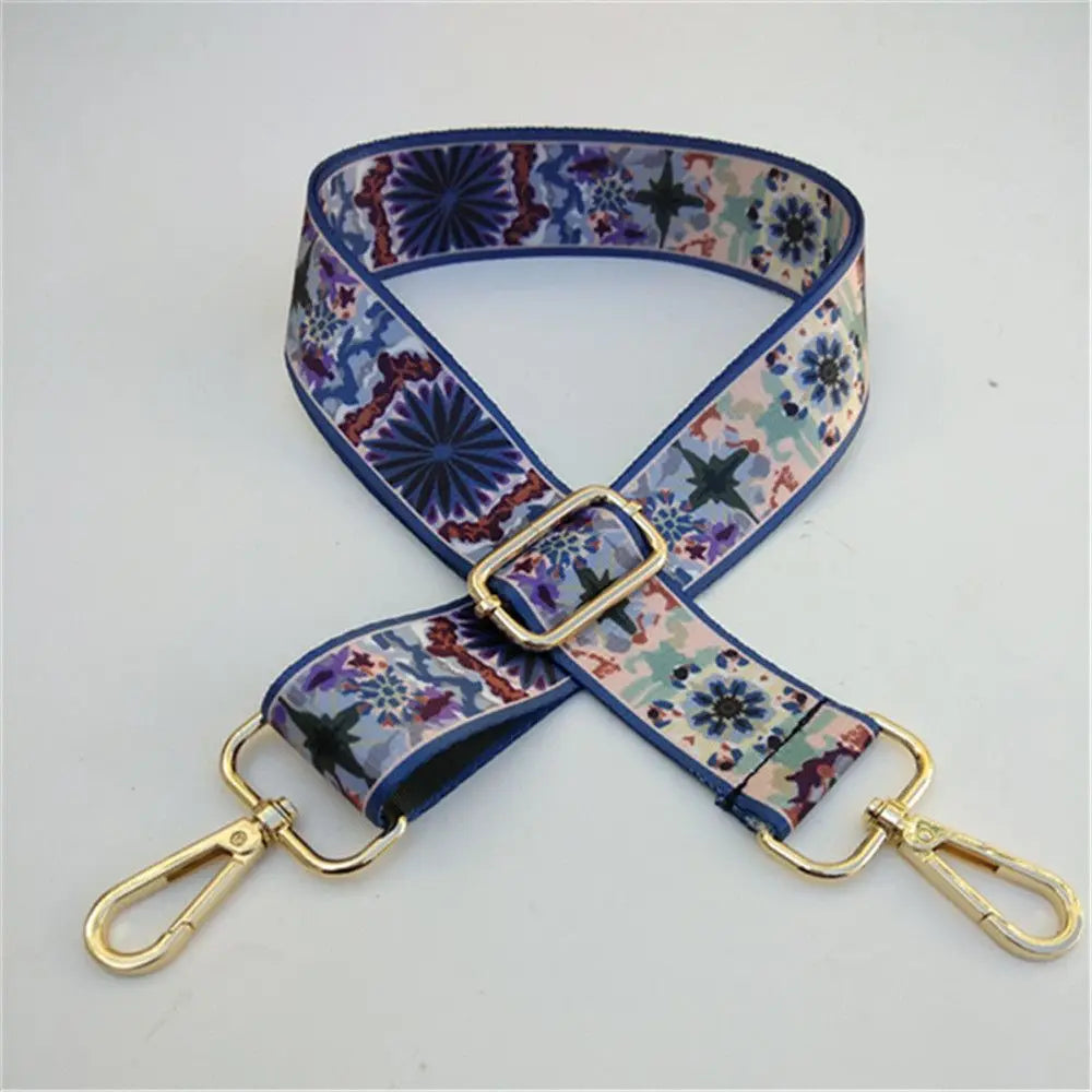 Fashion Bag Strap Adjustable Nylon Flowers Embroidered Colored
