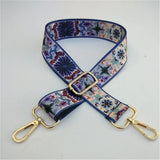 Fashion Bag Strap Adjustable Nylon Flowers Embroidered Colored