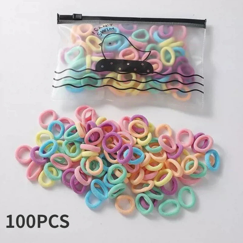 100Pcs/Lot Sweet Hair Band Girls Hair Ties Bows