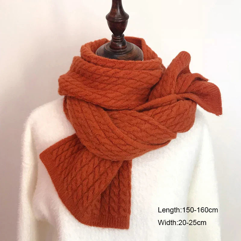 2022 Women Solid Cashmere Scarves Lady Winter Thicken