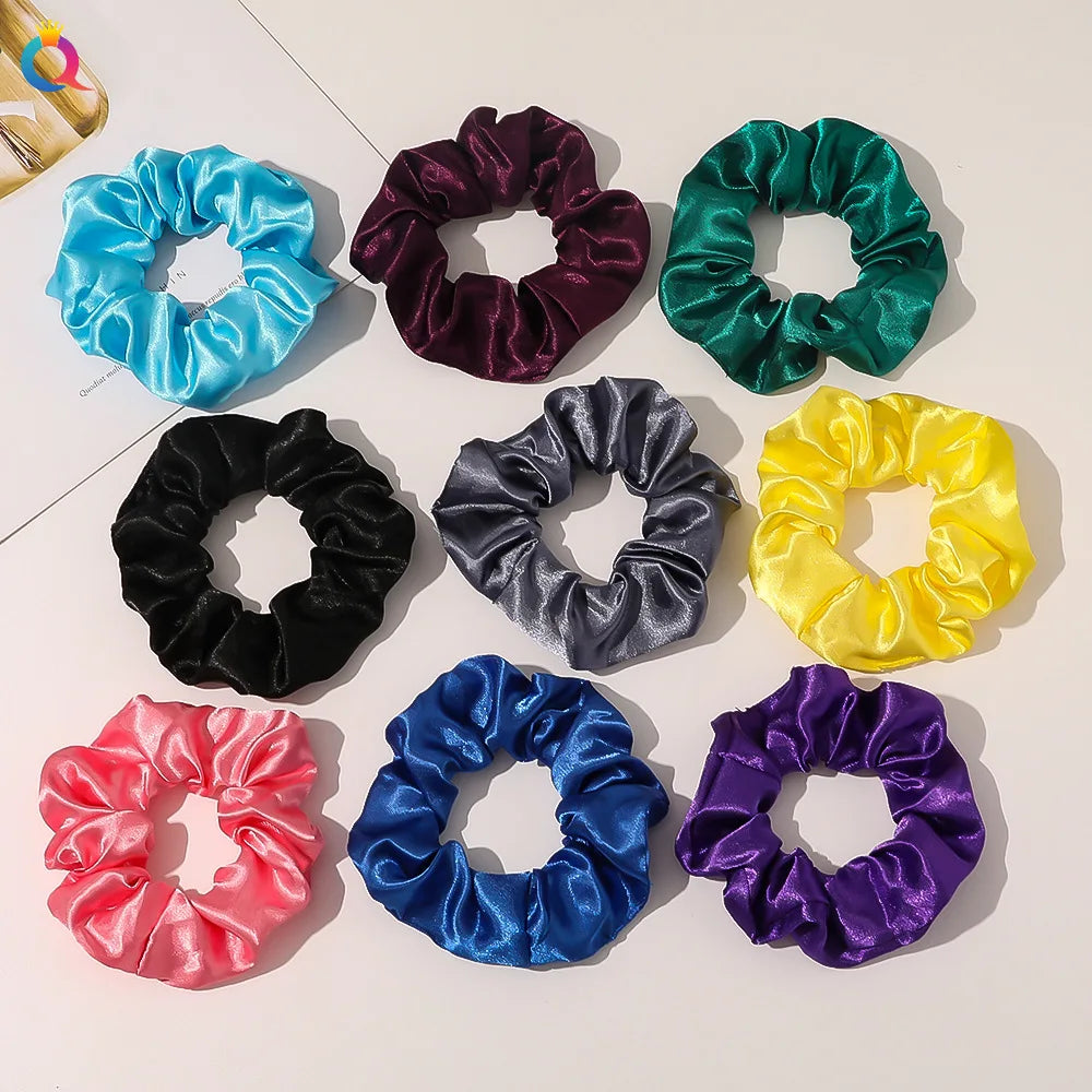 60Pcs/Bag Satin Hair Scrunchies for Women Girls Silk