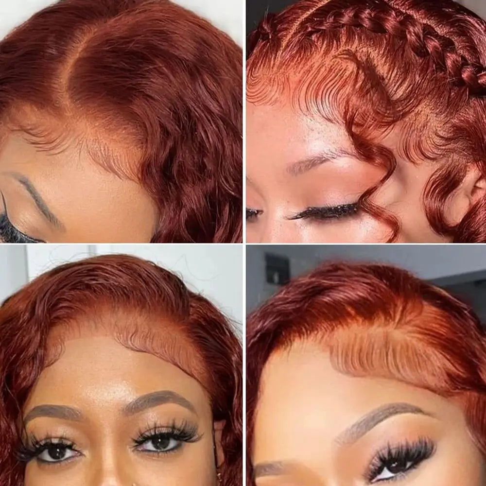 34 Inch Reddish Brown Body Wave Lace Front