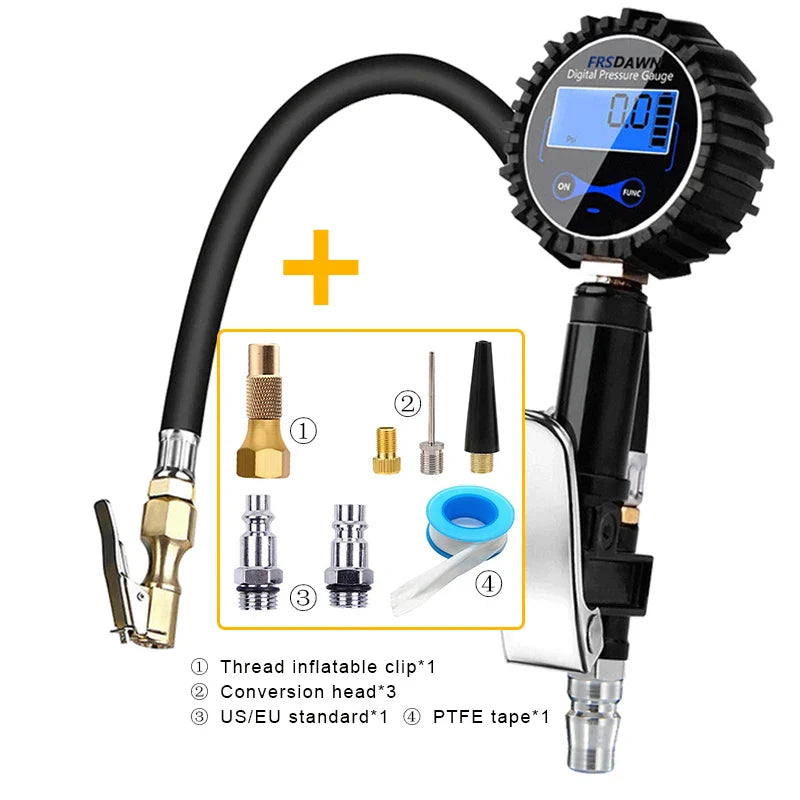Car Tire Pressure Gauge Air Inflator US/EU Vehicle