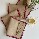 Jute Wedding Festival Christmas Tablecloth Porch Cover Towel