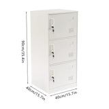 40*40*90cm White 3 Door Metal File Cabinet Office