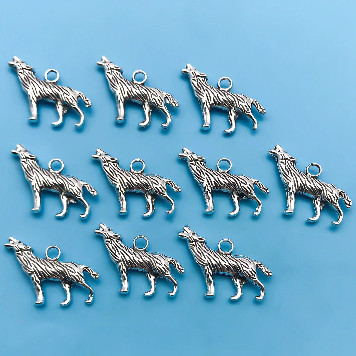 1020Pcs Alloy Retro Silvery Animal Shape Charms Horse