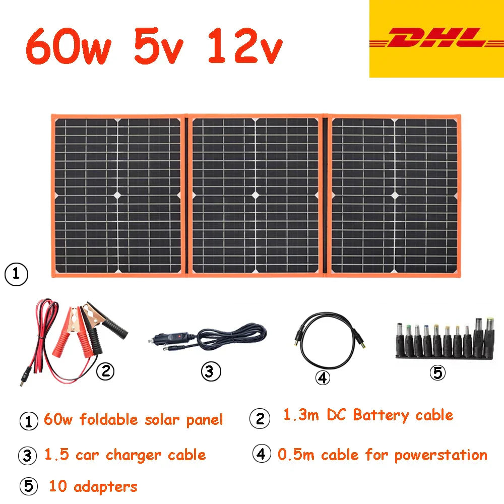 100w Foldable solar panel portable solar charger 12v