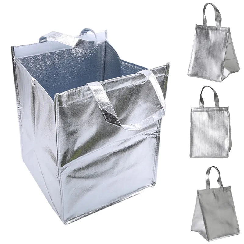 1PC Aluminum Foil Insulated Ice Storage Bag Thermal Cooler Lunch Picnic Bag
