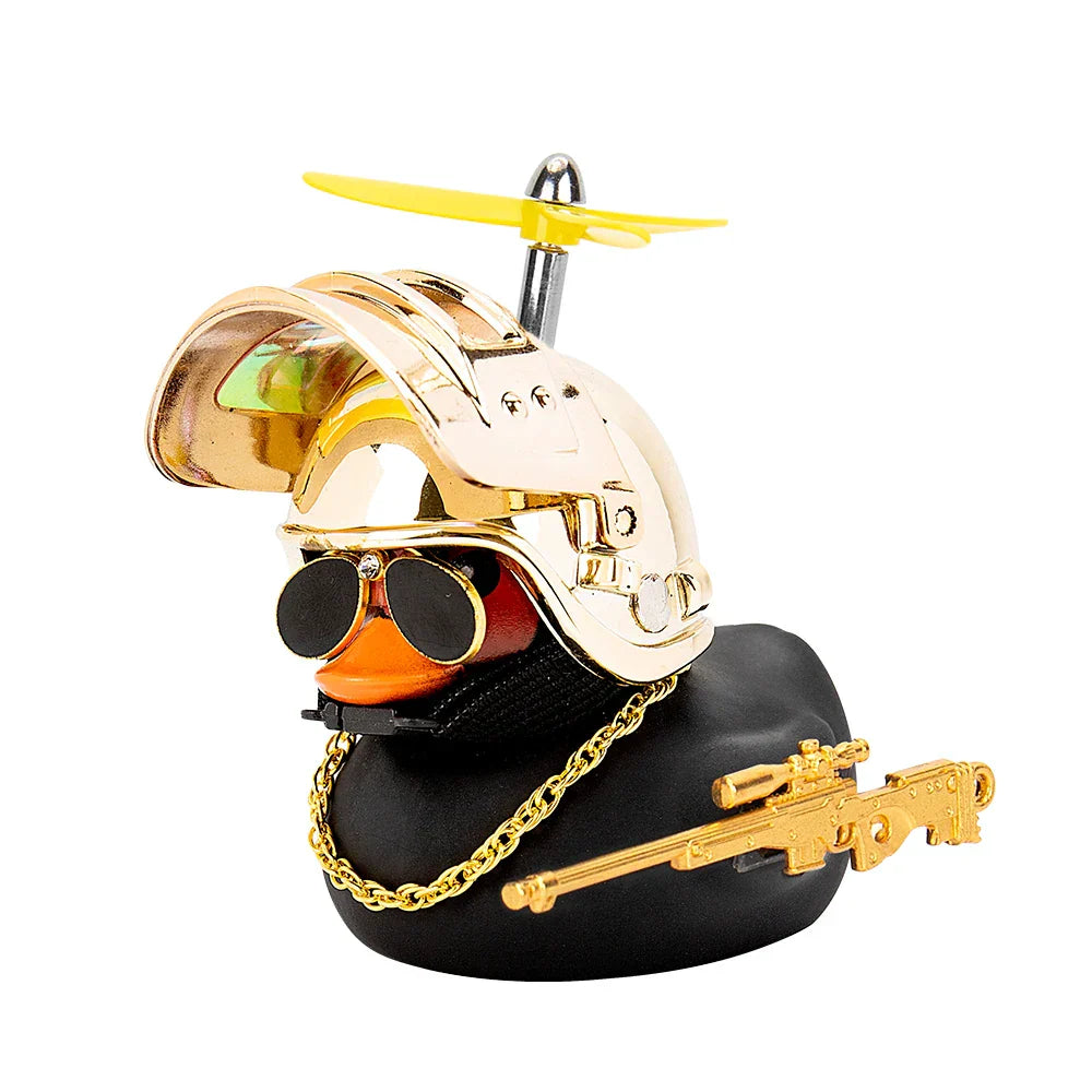 Broken Wind Rubber Duck With Helmet Pendant Duck
