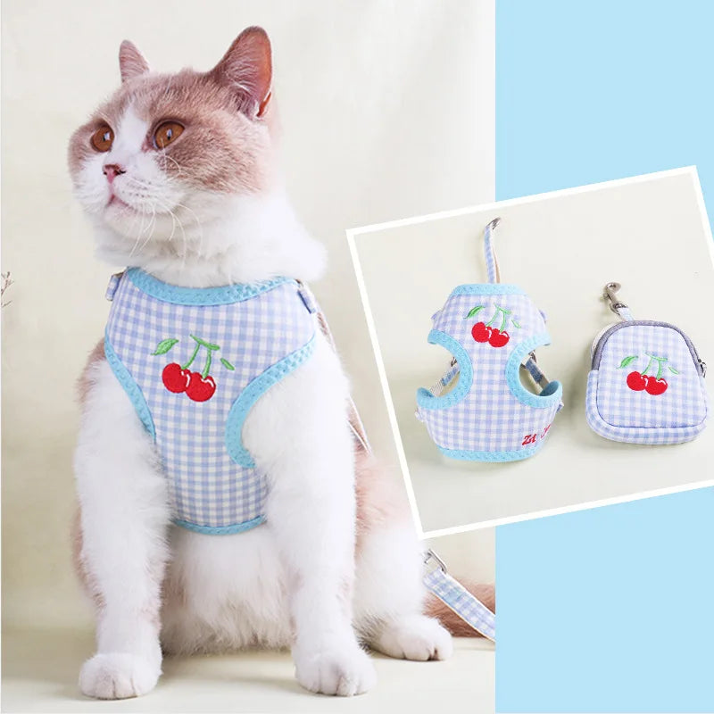 Sweet Embroidery Pattern Dog Leash Bag Functional Pet