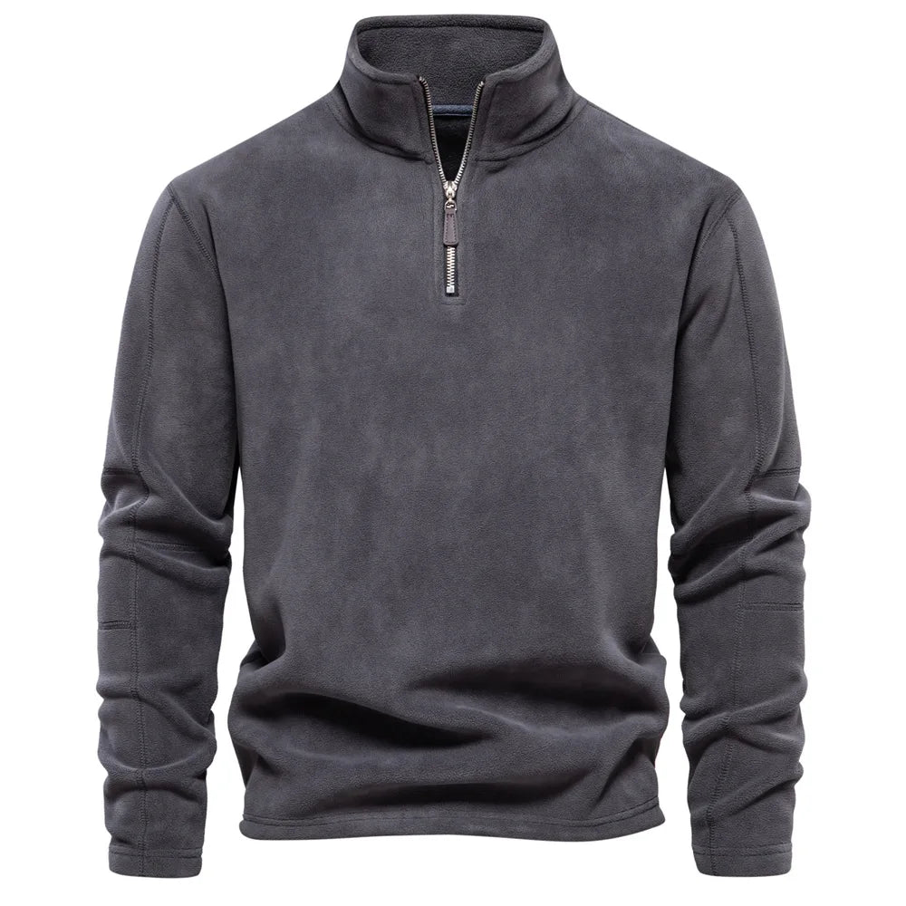 Men Winter Pullover Sweatshirts Fleece Warm Stand-up Collar