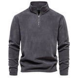 Men Winter Pullover Sweatshirts Fleece Warm Stand-up Collar