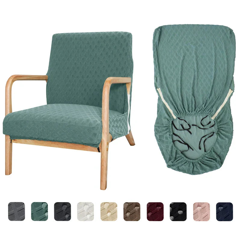 jacquard waterproof armrest chair cover wooden chair slipcover