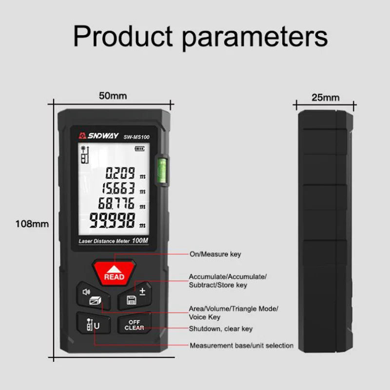 Sndway Laser Distance Meter SW MT4 MS50 MS70