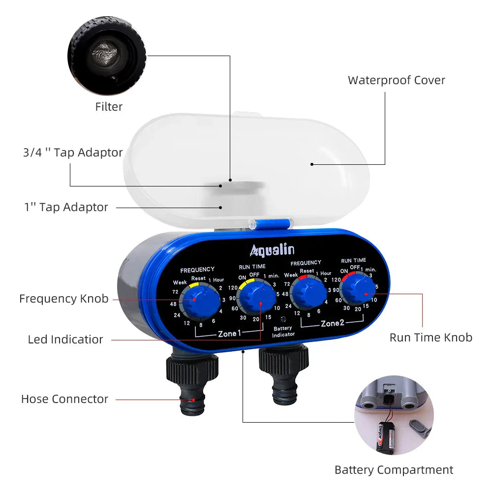 Ball Valve Electronic Automatic Watering Two Outlet Four