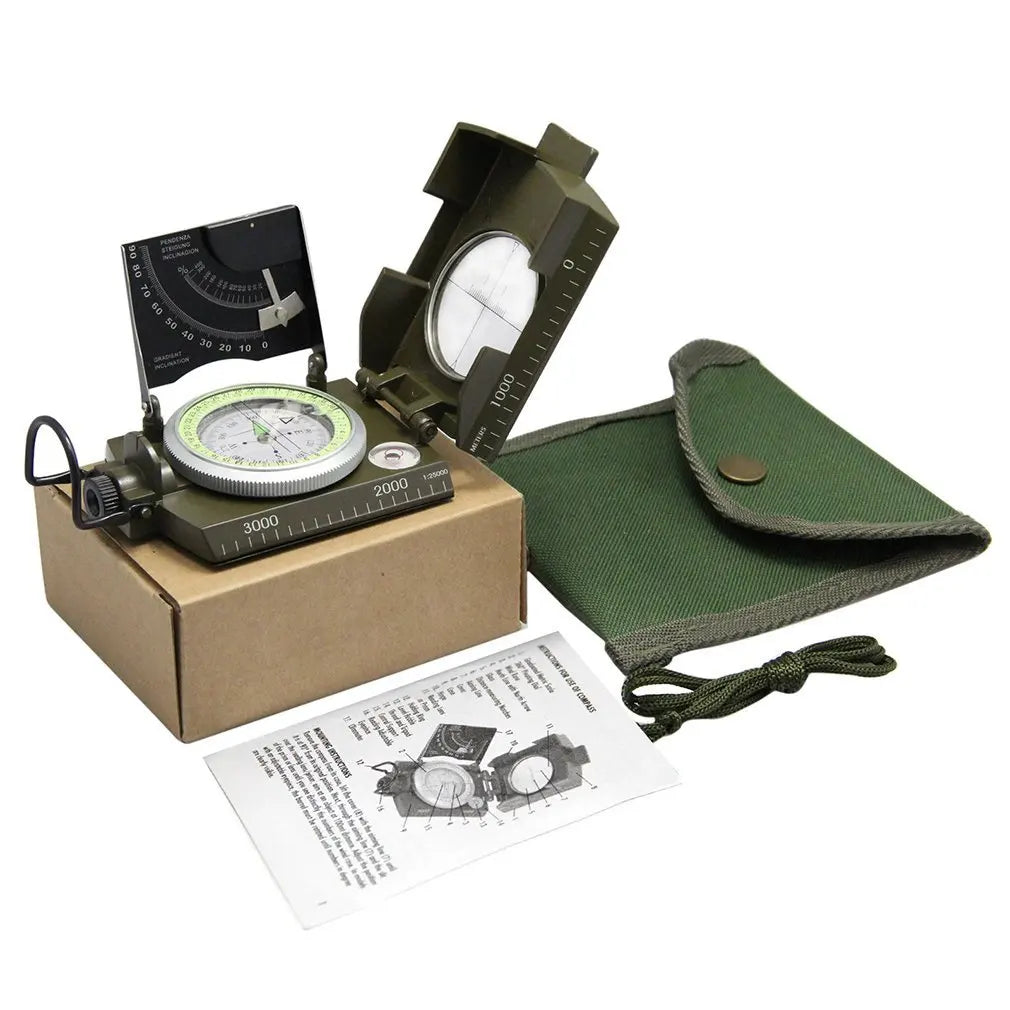 Camping Geological Survival Compass Military Sighting Luminous Lensatic