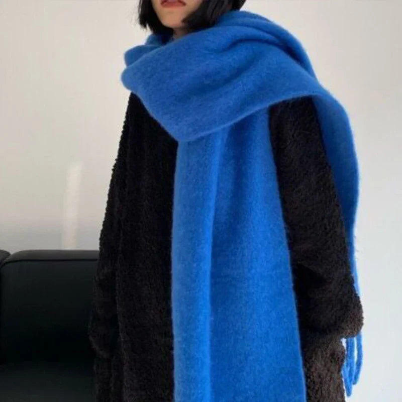 Luxury Cashmere Bright Solid Color Women Scarf Winter