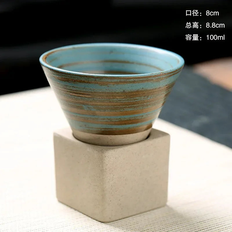 100ML Rough Pottery Teacup Creative Retro Cone Ceramic