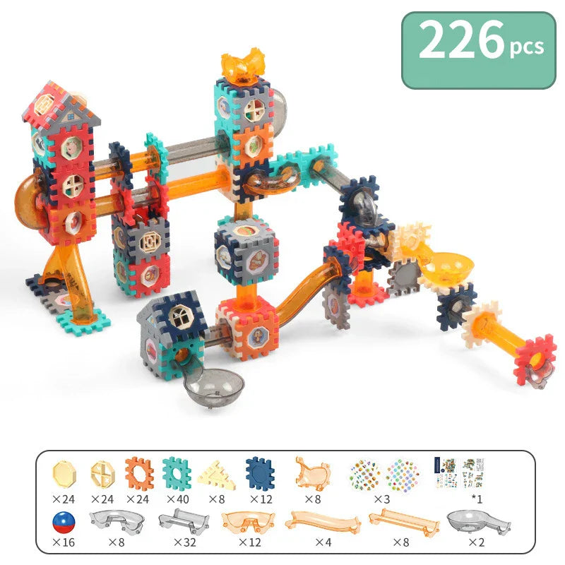 Marble Run Race Track Building Blocks Toys Kids