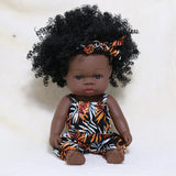 35cm Newborn Reborn African Doll Baby Simulation Soft