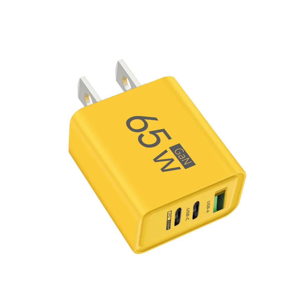 65W 3 Ports GaN USB PD Charger Fast