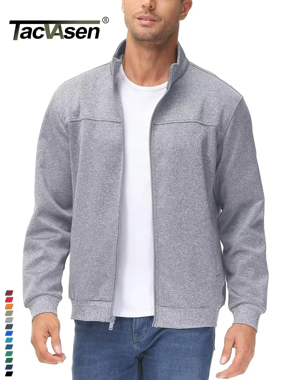 TACVASEN Full Zip UP Track Jackets Mens Lightweight