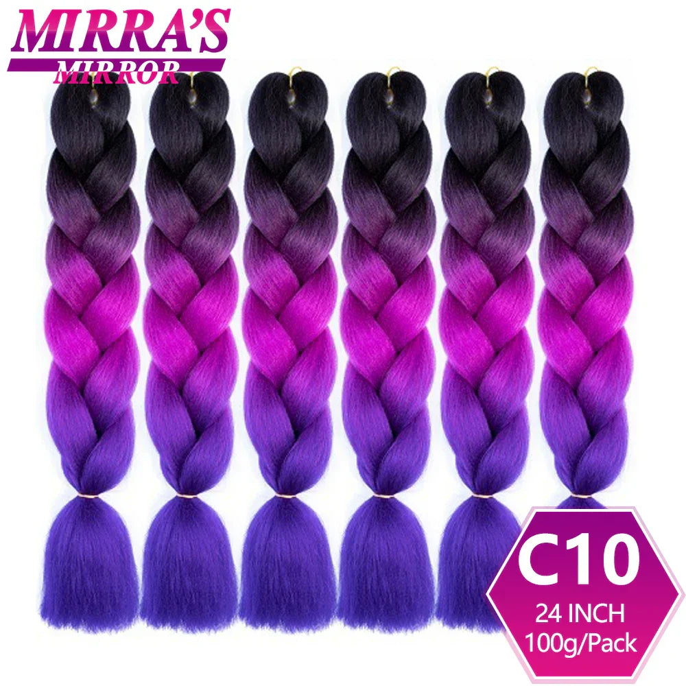 Synthetic Jumbo Braids Hair Omber Braiding Hair Extensions for Women Yaki Texture Black Blue Fake Hair Mirra’s Mirror