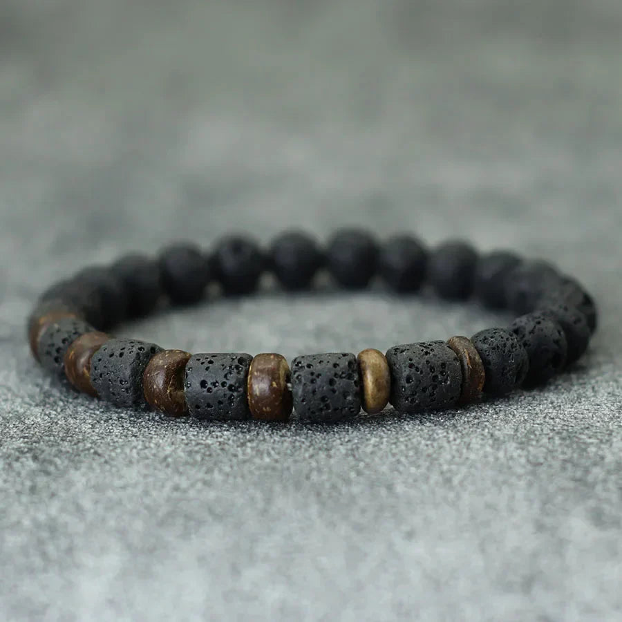 2024 New Natural Volcanic Rock Bracelet For Men