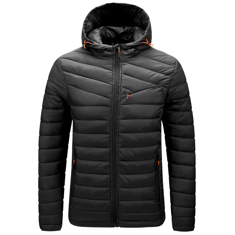 Men's Autumn Jacket Zip Lightweight Windbreaker Hooded Parka