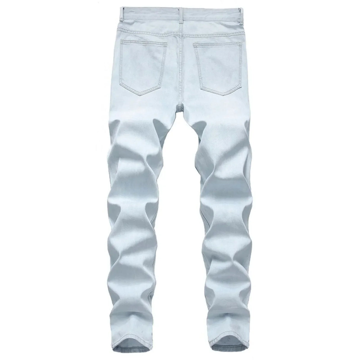 Fashion Straight Light Personality Brushed Ripped Jean Cut