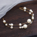 Bridal Sweet Headband Headpieces Banquet Pearls Headdress Simple