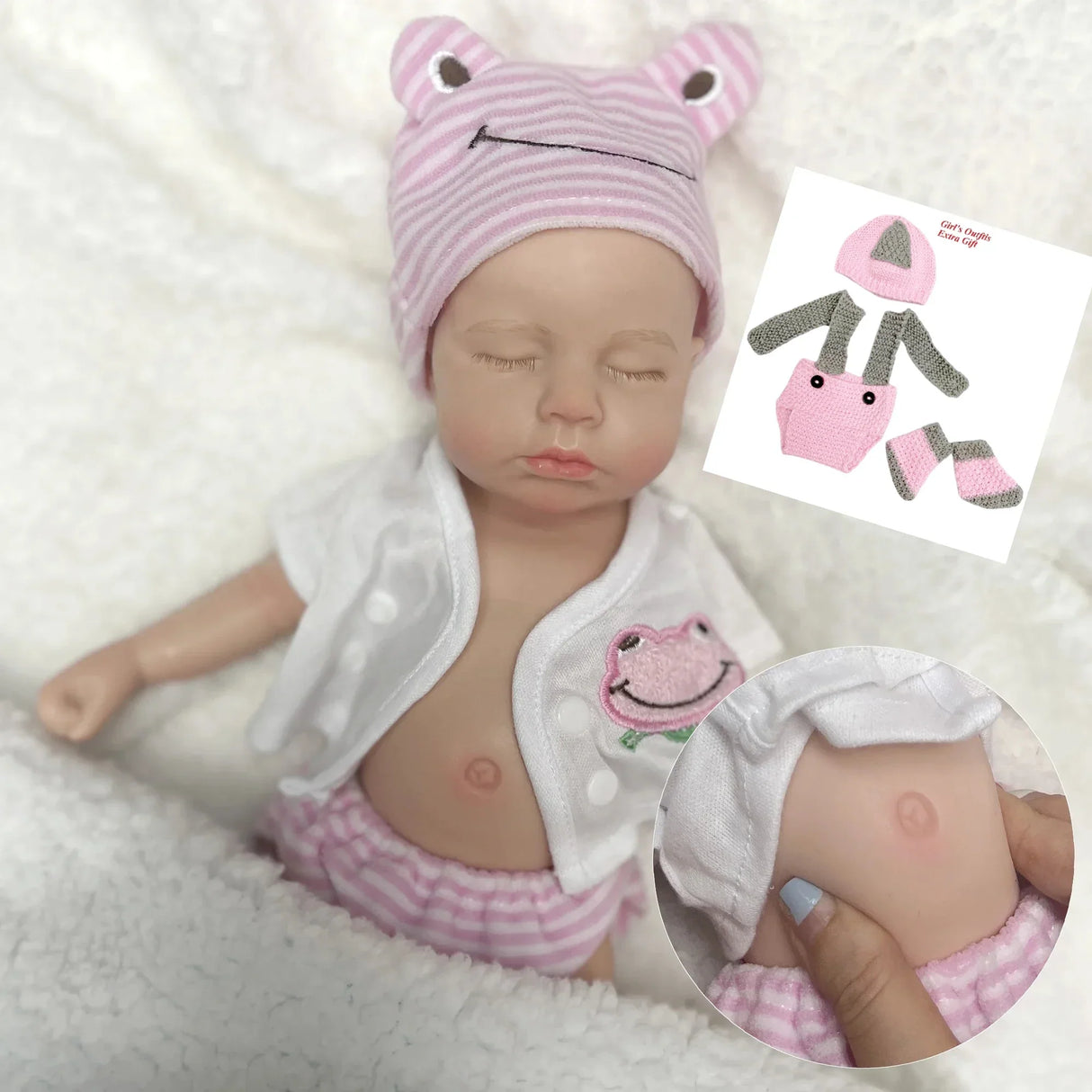 33cm Painted Silicone Lifelike Reborn Dolls - Girl & Boy