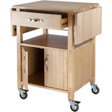 Kitchen island trolley, with storage cabinets, rolling kitchen