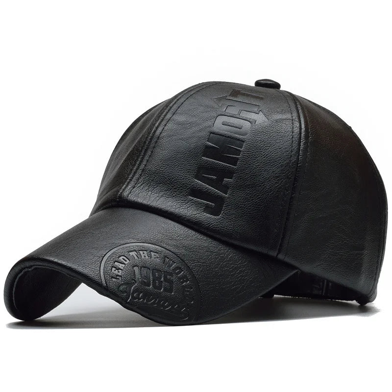 Leather Baseball Cap Men Fashion Sports Caps Army