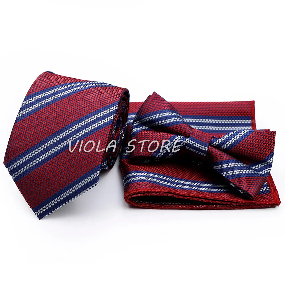 45 Color Paisley Geometry Striped 7.5cm Tie Set