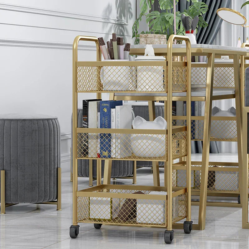 Food Trailer Trolley Rolling Cart Organizer Metal Vegetable