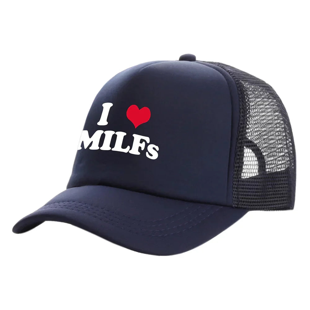 I Love MILFS Trucker Caps Men Funny Humor