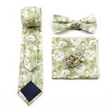 New Men's Floral Cotton Tie ThreePiece Necktie Bowtie