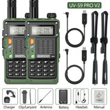 2PCS BaoFeng UV-S9 Pro V2 Walkie Talkie 10KM
