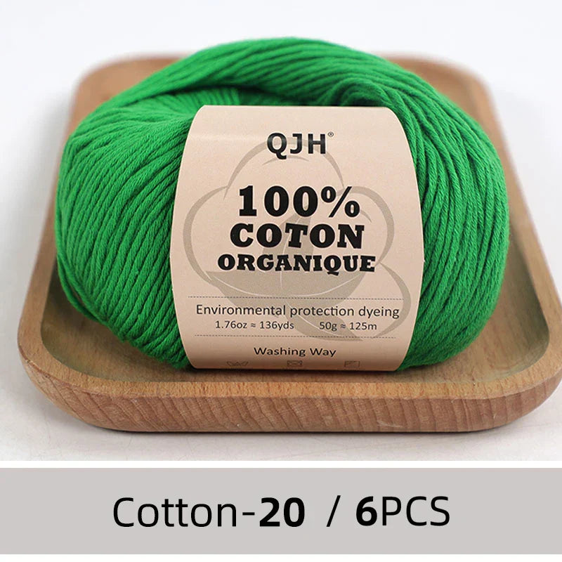 QJH 100% Cotton Yarn, Cotton Baby Sport Weight
