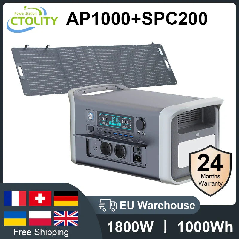 Camping Solar Generator Portable Power Station 2400W 1800W