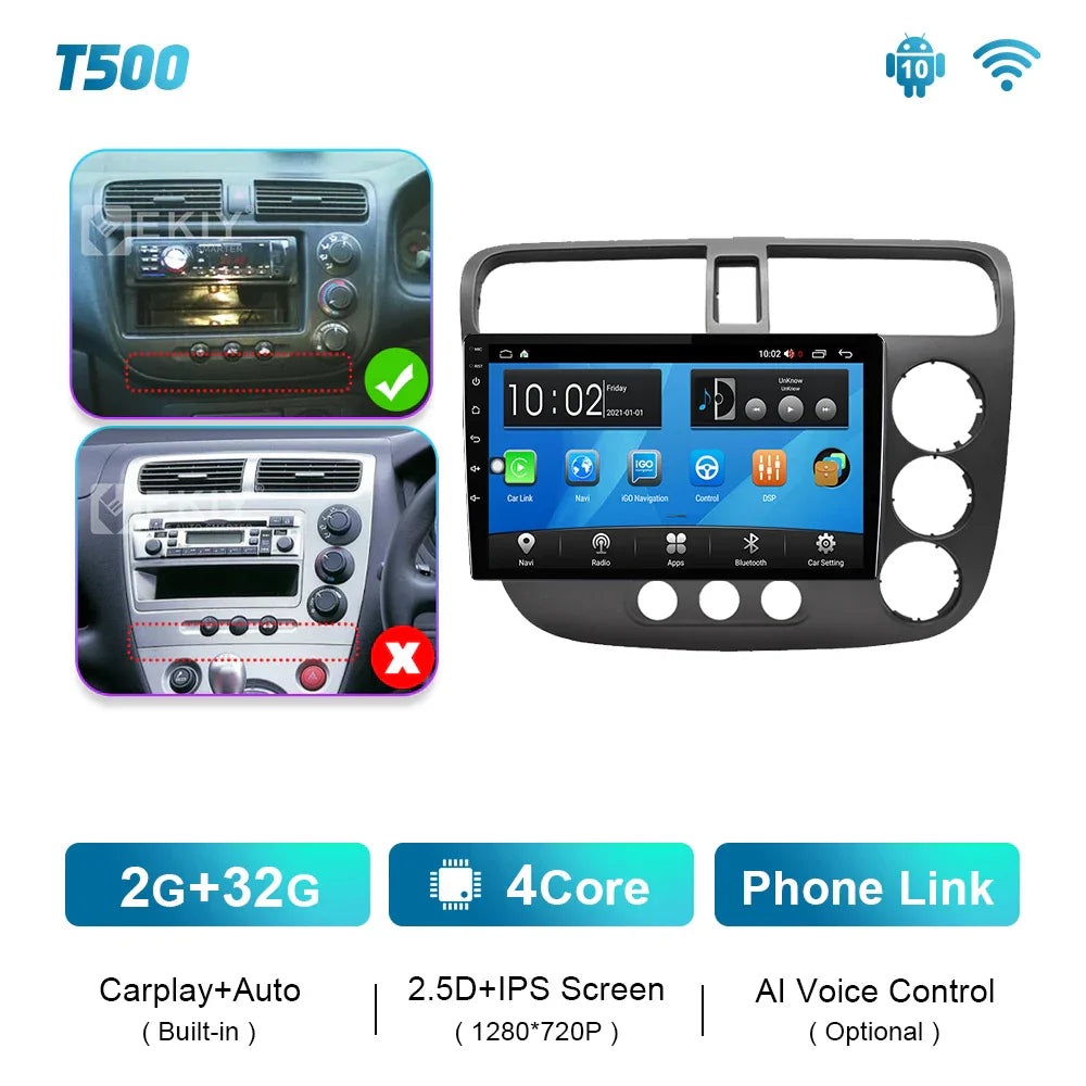 EKIY T900 Android Radio CarPlay Screen For Honda