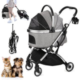 Push Button Dog Pet Stroller No-Zip With Detachable