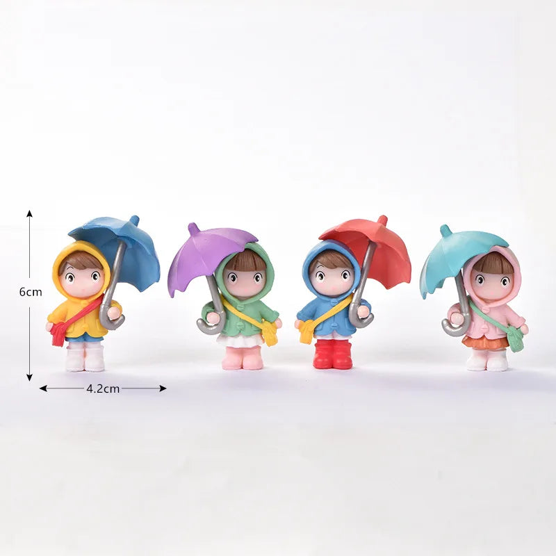 4PCS Cute Umbrella Couple Car Interior Decoration Action