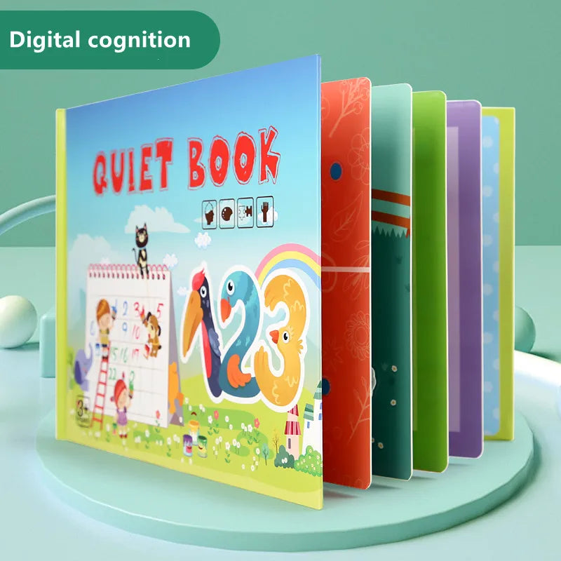 Montessori Quiet Book Repeated Paste Reading Children Toy